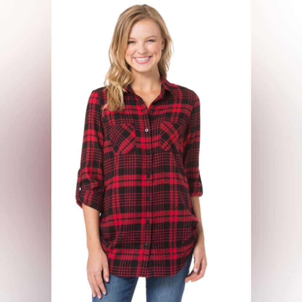 Derek heart buffalo plaid flannel